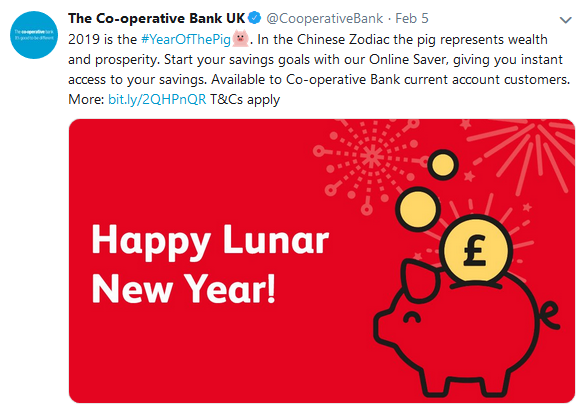 The Co-operative Bank uses calendar events for social media marketing