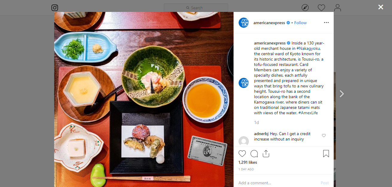 Amex uses exquisite locations for Instagram marketing