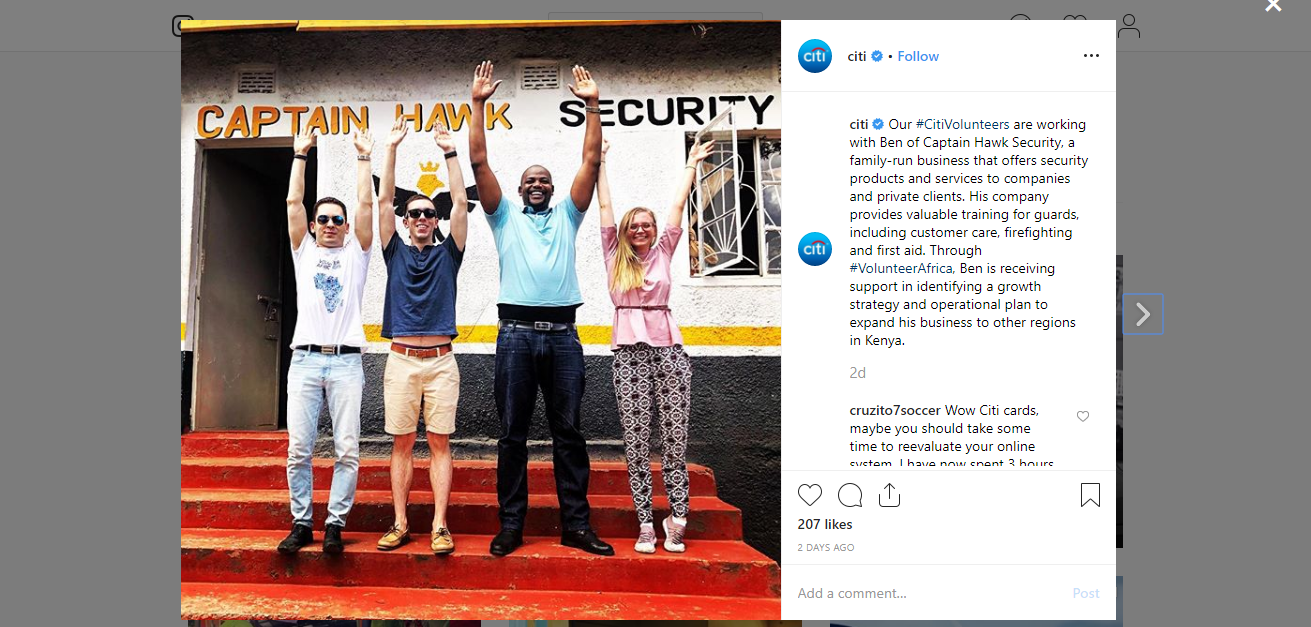 Citi uses CSR for Instagram marketing