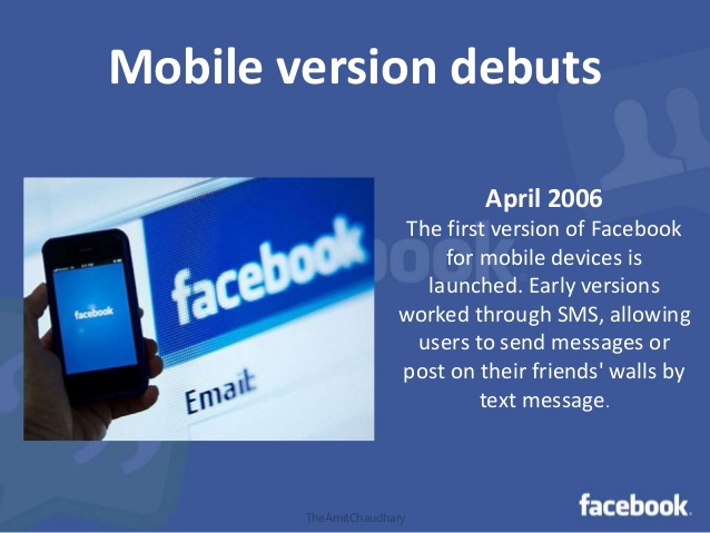 Facebook marketing timeline - mobile version