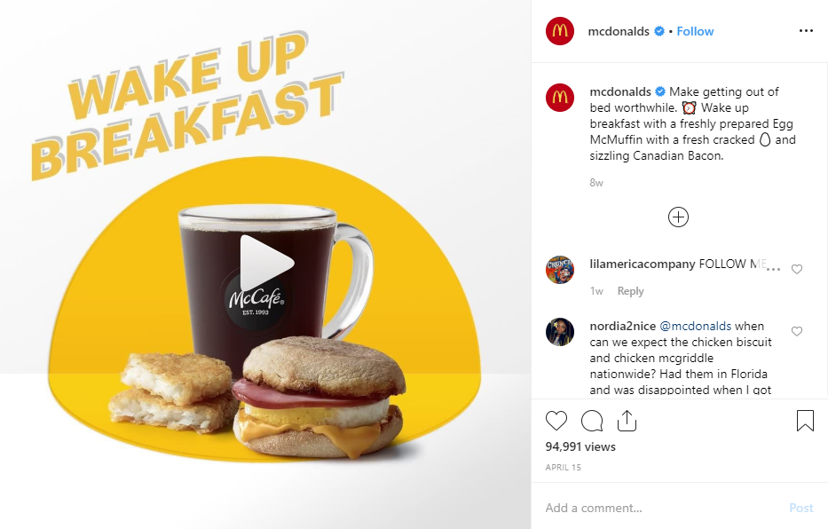 Social Media Marketing - McDonald's - mobile and video