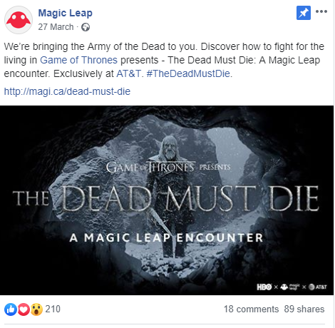 Social Media Marketing - Magic Leap - Interactive Content