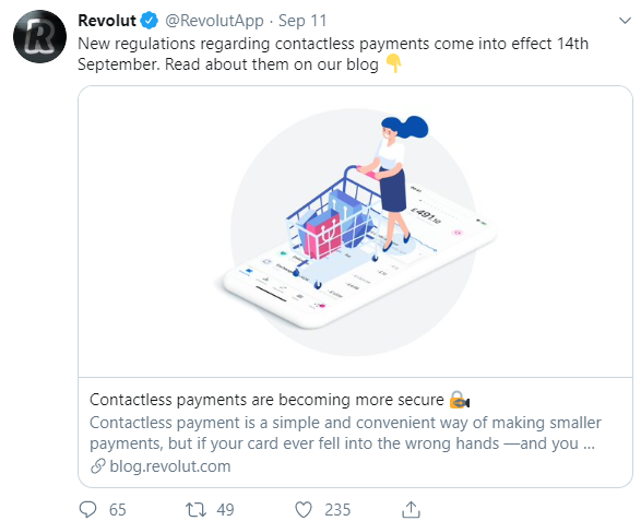 Revolut uses industry news for branding and marketing