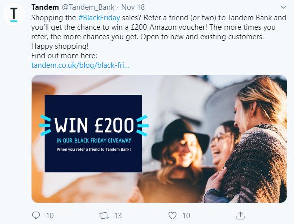 Tandem referral campaign on Twitter gets 8.6X more engagement