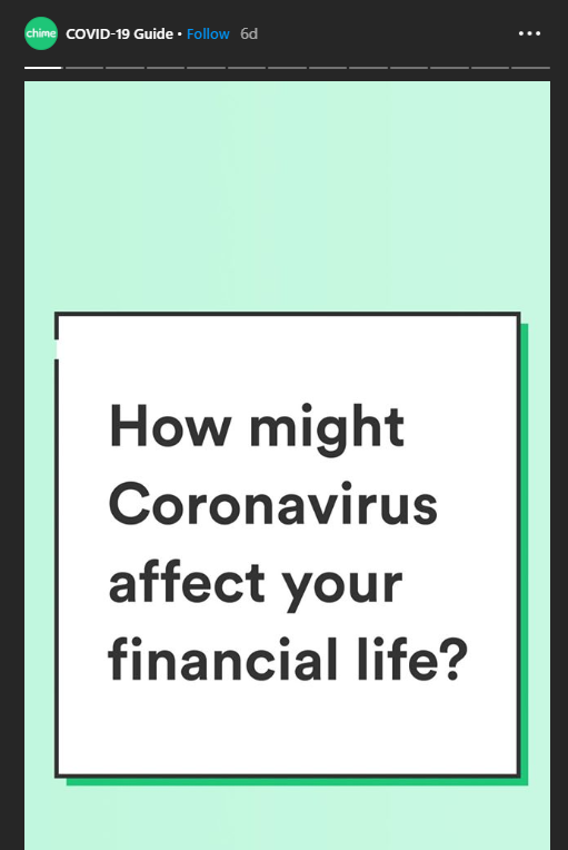 Instagram Stories - Chime - Knowledge sharing