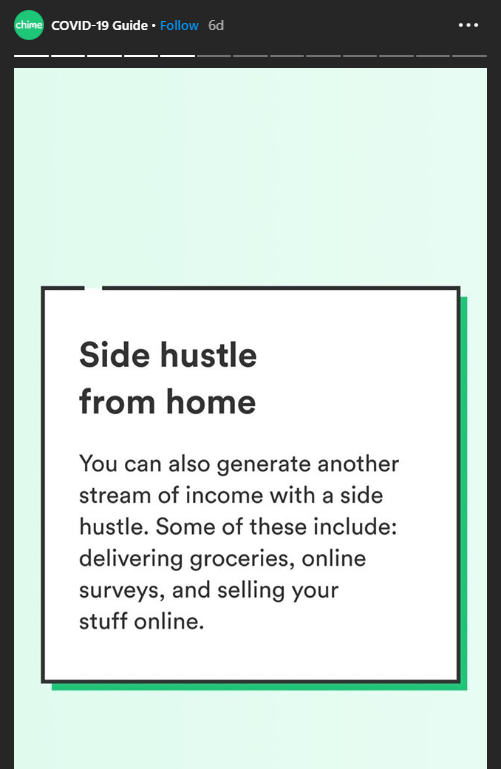 Instagram Stories - Chime - Knowledge sharing