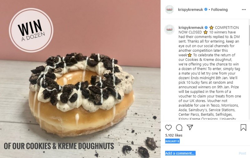 Krispy Kreme uses contest in meme to increase social media engagement 