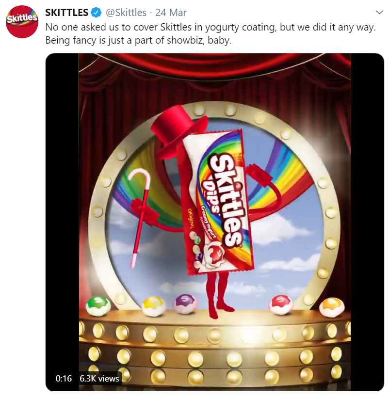 Skittles uses humour in meme to increase engagement on social media