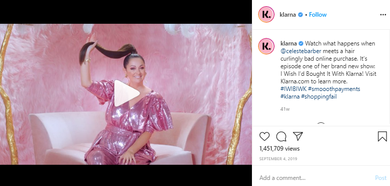 Fintech company Klarna uses humour in branding on social media