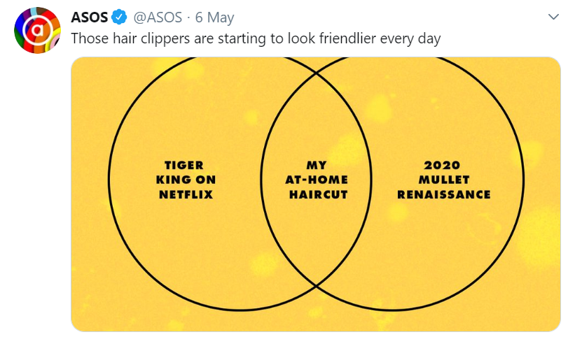 ASOS uses humour in branding on social media