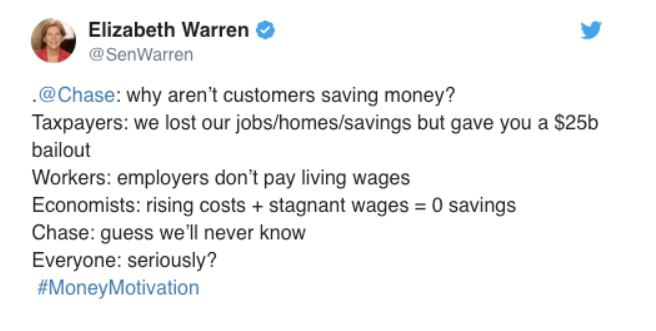 Elizabeth Warren uses humour about tax to increase engagement on social media