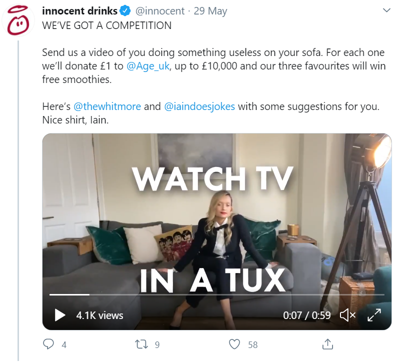 Innocent Drinks uses humour to increase engagement on social media