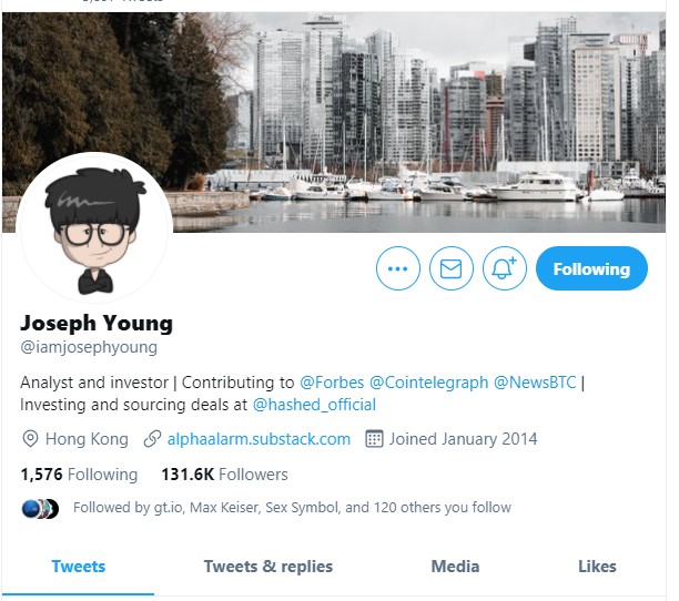 Crypto Influencers - Joseph Young