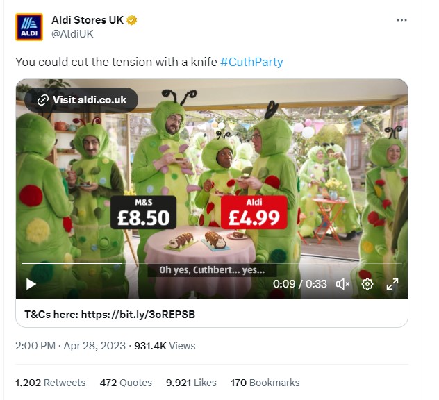 Aldi uses humour in video marketing 