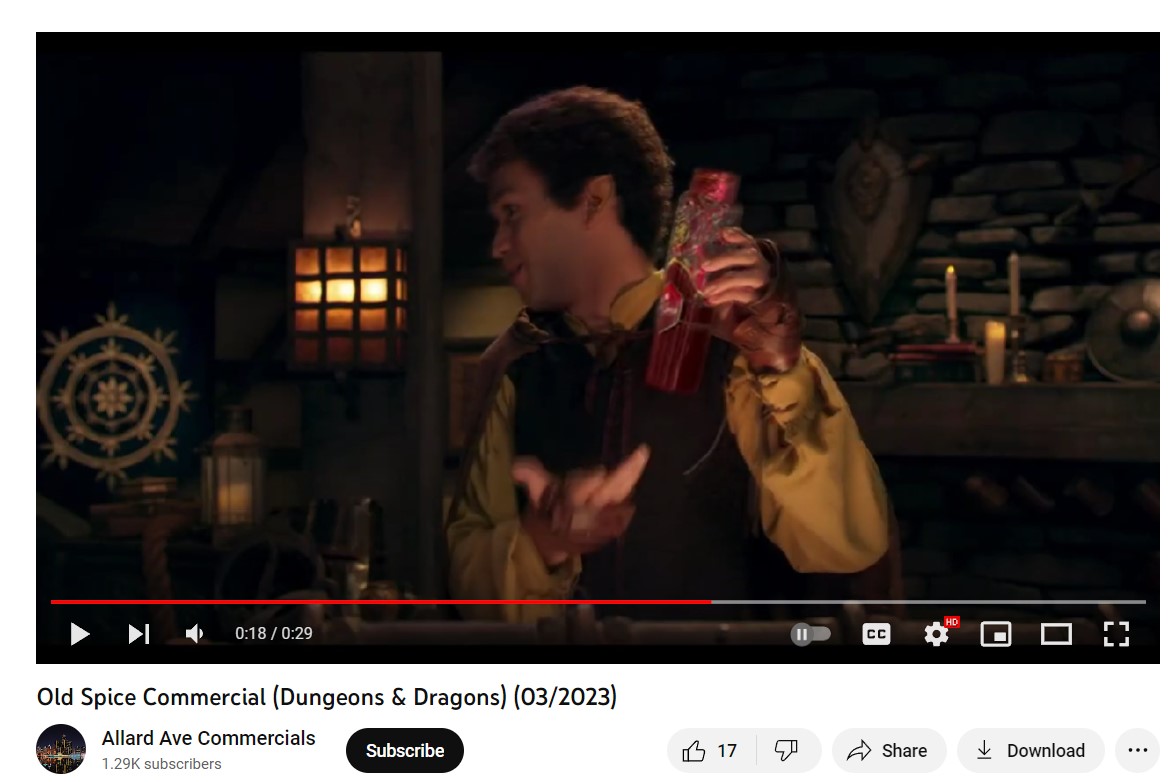 Old Spice uses Dungeons & Dragons reference in video marketing