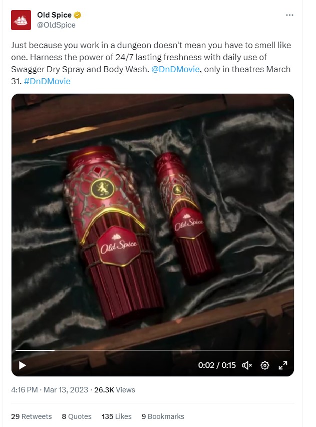 Old Spice uses Dungeons & Dragons reference in social media marketing