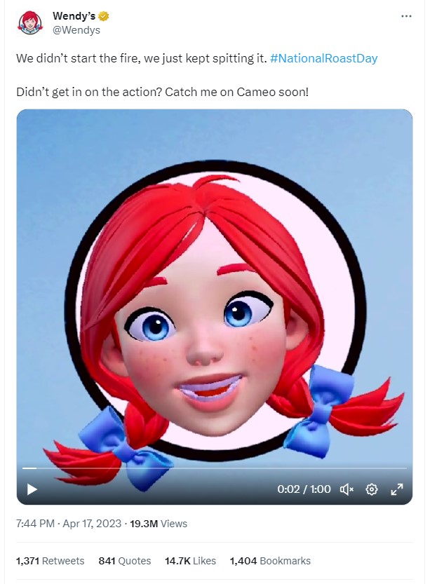 Wendy's uses humour in social media marketing